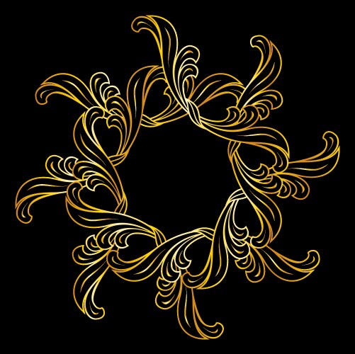 Golden floral pattern vector image