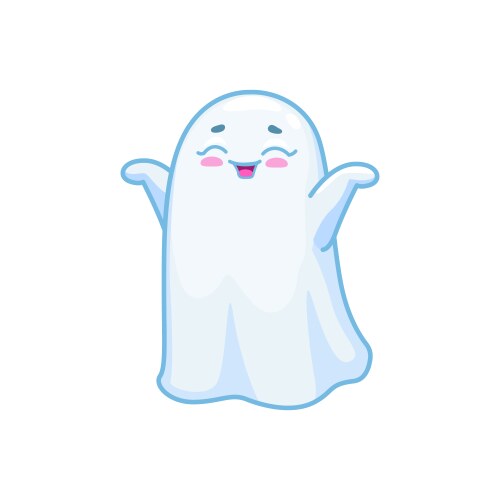 Halloween kawaii ghost character adorable spirit vector image