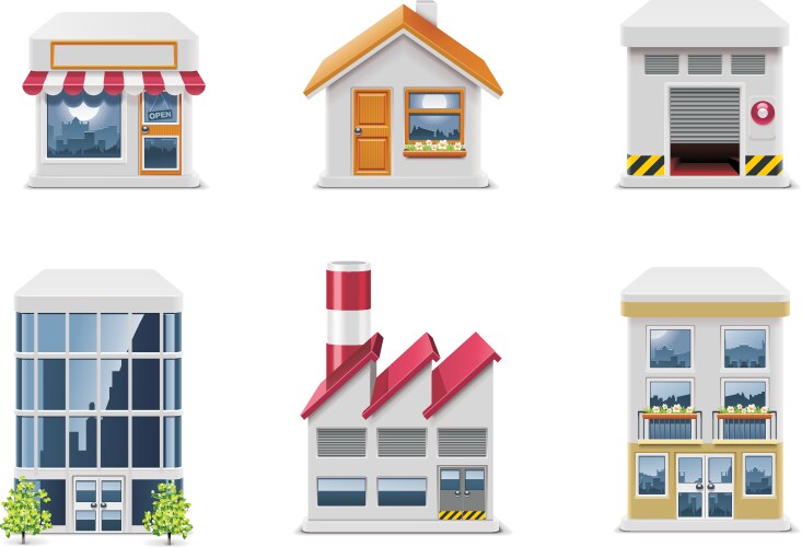 Real estate icons vector image