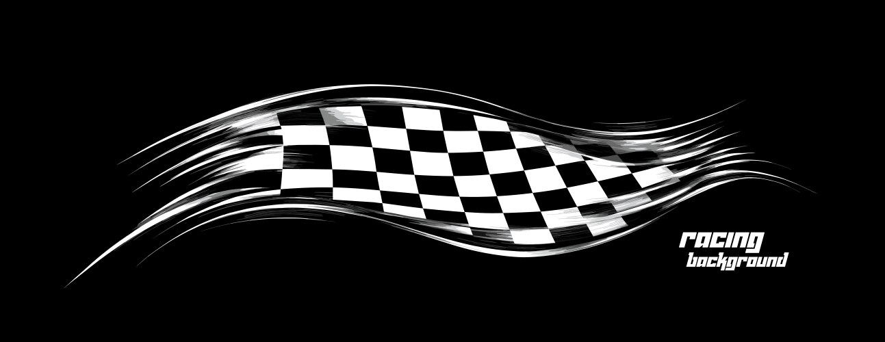 Checkered flag racing start finish concept vector image