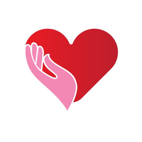 Heart in hands icon vector image