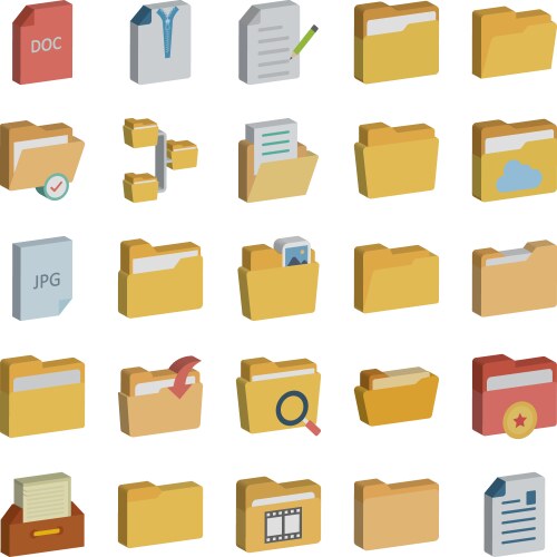 Folder icon set every sing can easily modify vector image