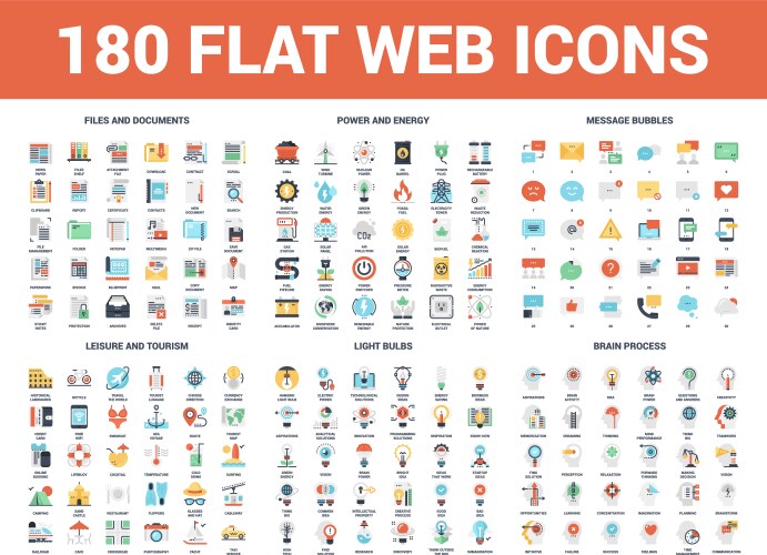 Flat web icons vector image