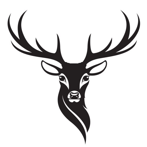 Deer head on white background vector image