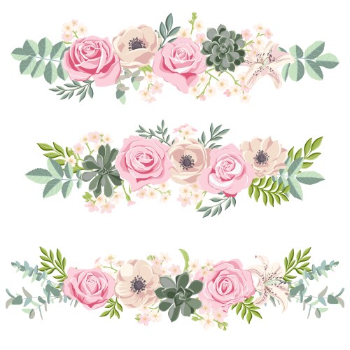 Drawing flowers set vector image