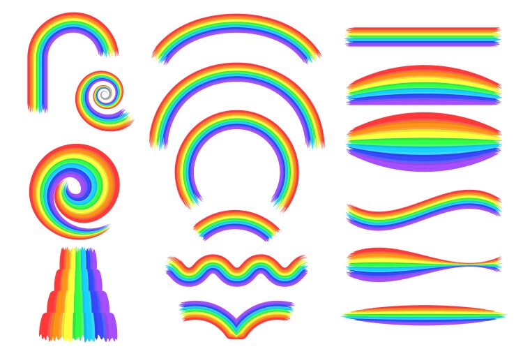 Arches curves round and wavy rainbows vector image