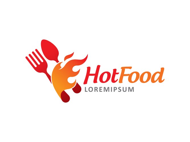 Hot food logo symbol or icon template vector image