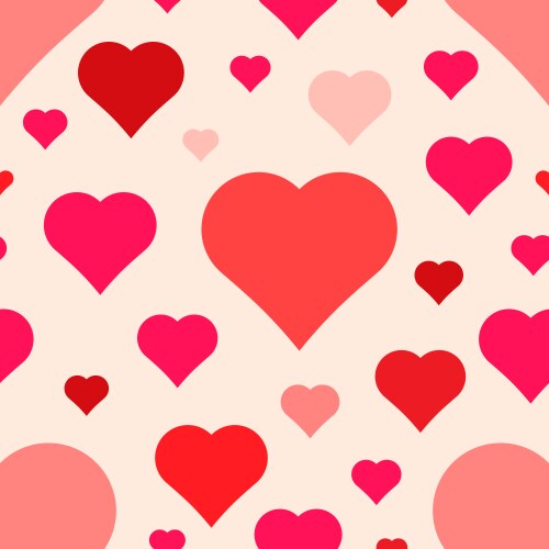 Abstract seamless hearts pattern vector image