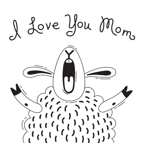 with joyful sheep who says - i love vector image