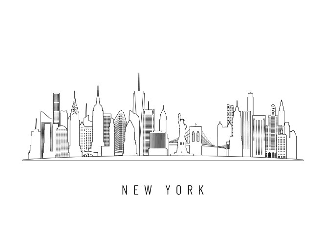 Detailed new york skyline nyc vector image