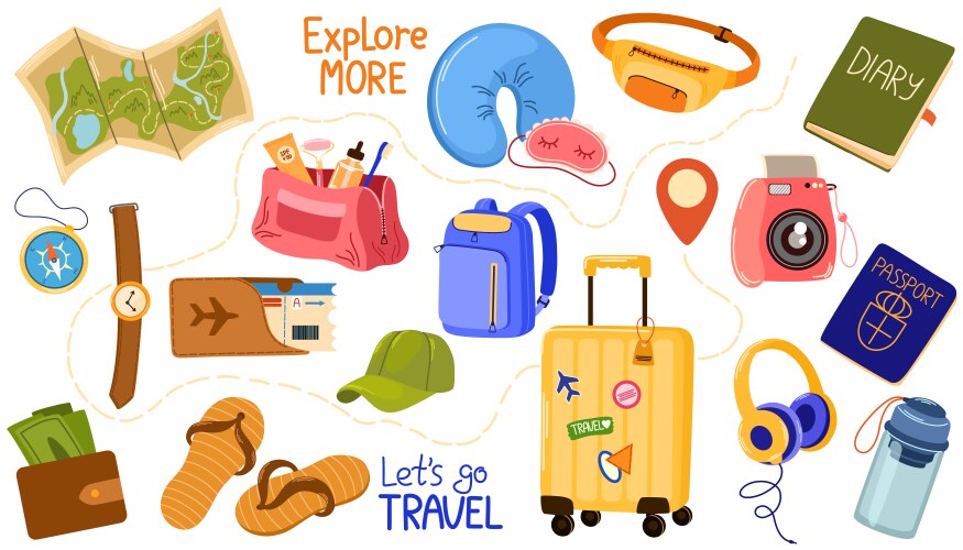 2523 travel set vector image