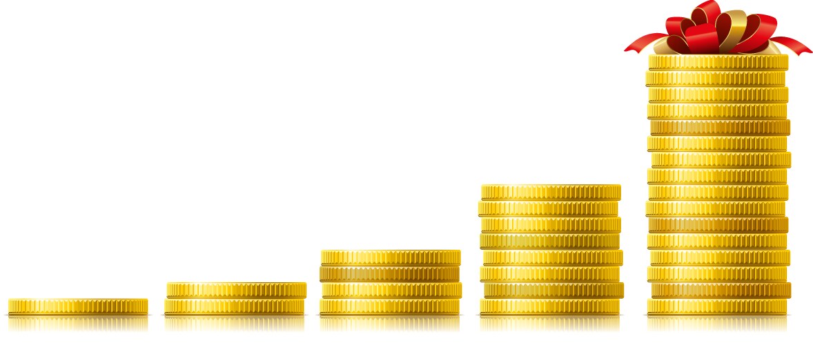 Coins growth vector image