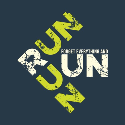 run runl t-shirt and apparel design vector image