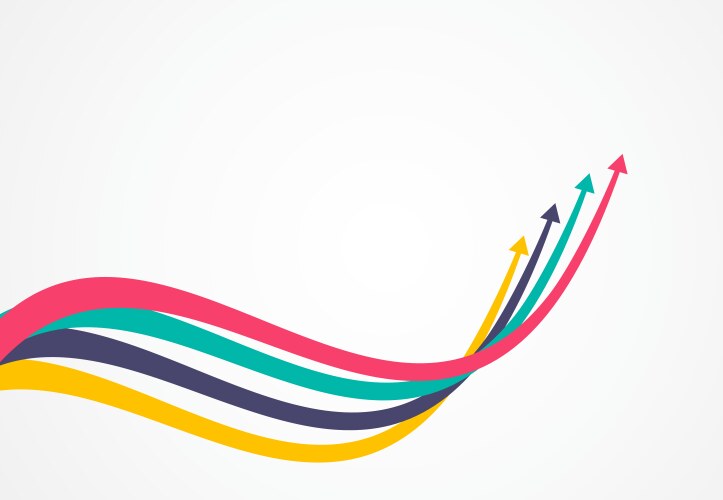 Financial growth arrows with colorful vector image