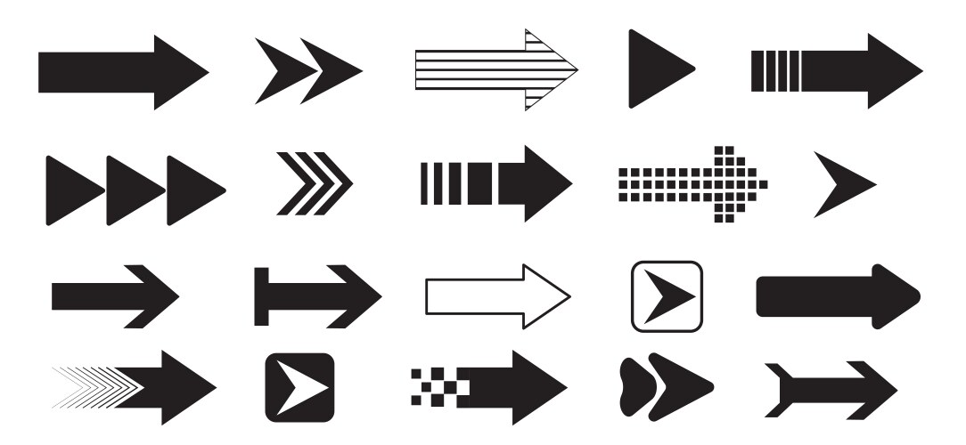 arrows icon set vector image