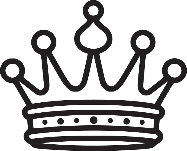 Crown - black and white isolated icon vector image