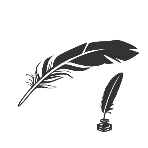 Writing pen in inkwell vector image