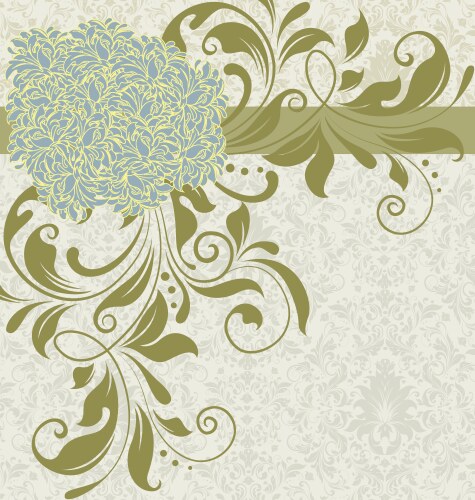 vintage floral card vector image