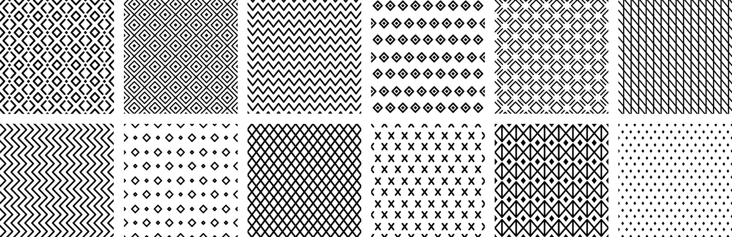 Simple abstract geometric line seamless patterns vector image