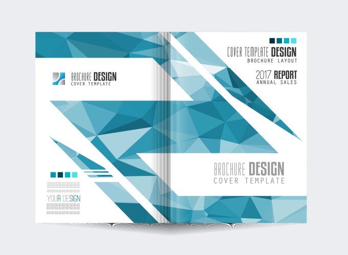 Brochure template flyer design or depliant cover vector image