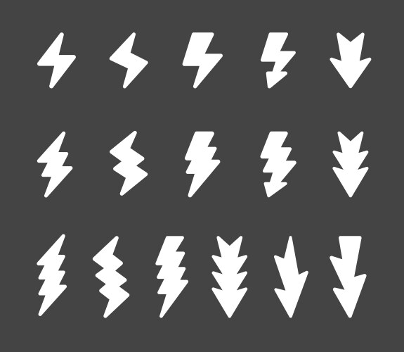 Lightning icon set vector image