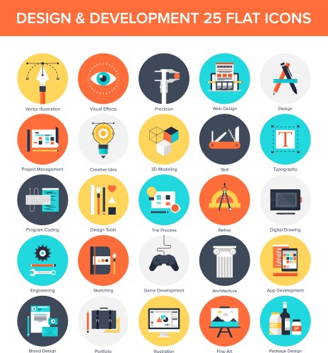 Design and development icons vector image