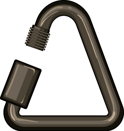 equipment carabiner clip cartoon vector image