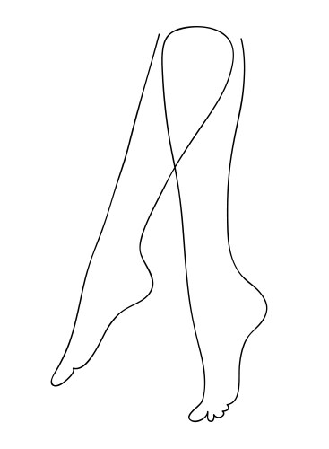 Sexy slim legs naked beautiful female foot vector image