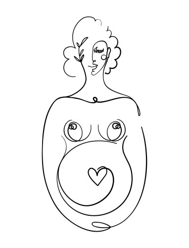 beautiful nude pregnant woman hand drawing vector image