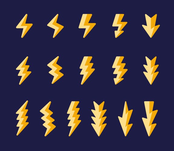 lightning icon set vector image