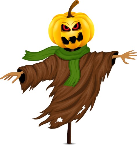 Scarecrow for halloween isolated vector image