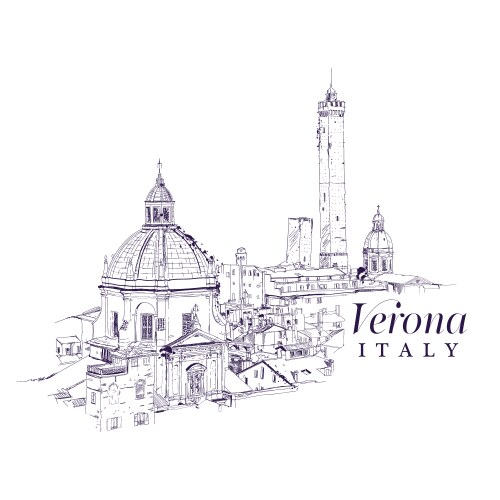 Freehand digital drawing of verona italy vector image