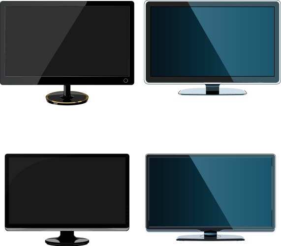 Flat computer monitor vector image