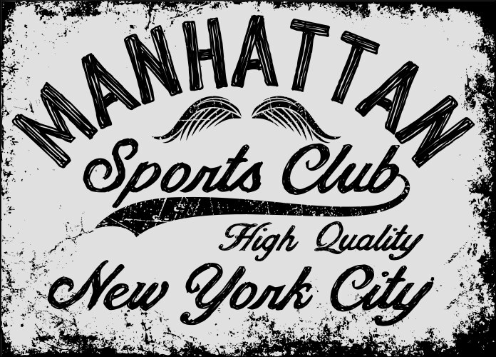 Manhattan new york athletic tee graphic vector image