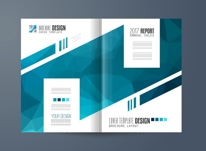 Brochure template flyer design or depliant cover vector image