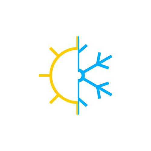 Sun and snowflake icon vector image