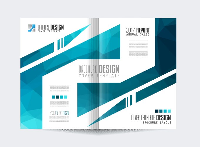 Brochure template flyer design or depliant cover vector image