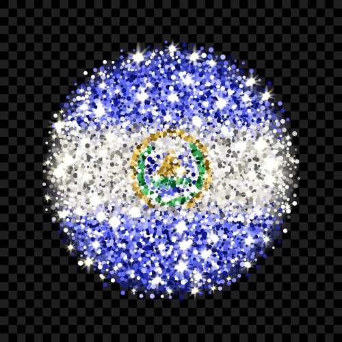 El salvador flag sparkling badge vector image