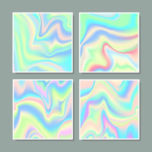 Hologram gradient set of four backgrounds vector image