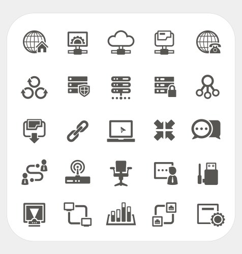 Network icons set vector image