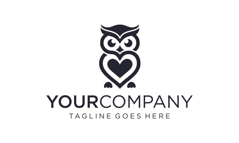 Simple and creative owl logo design vector image