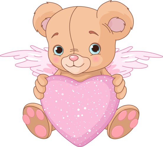 Teddy bear with heart vector image