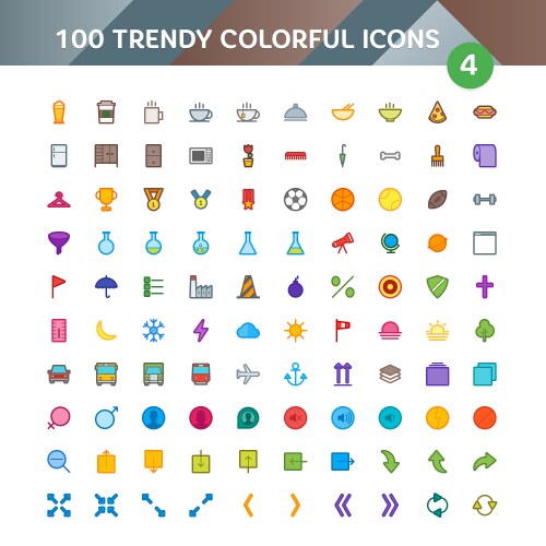 100 universal icons set 4 vector image