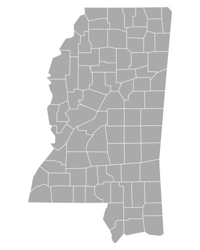 Map of mississippi vector image