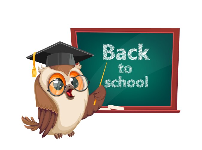 Owl in graduation cap back to school vector image