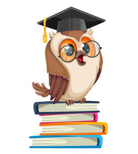 Owl in graduation cap back to school vector image