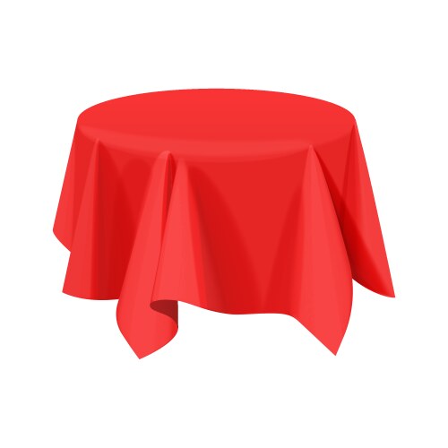 3d red tablecloth with folds and drapery covered vector image