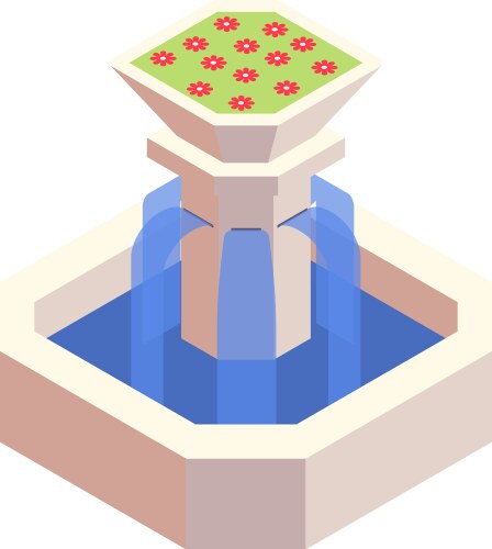 isometric fountain vector image