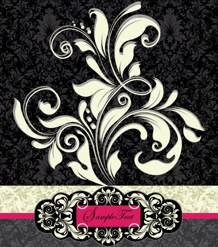 floral invitation card vector image