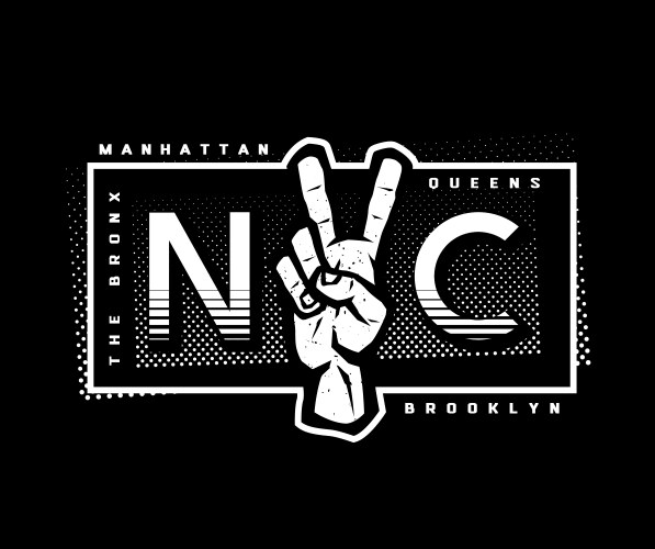 T-shirt printing design nyc emblem new york vector image